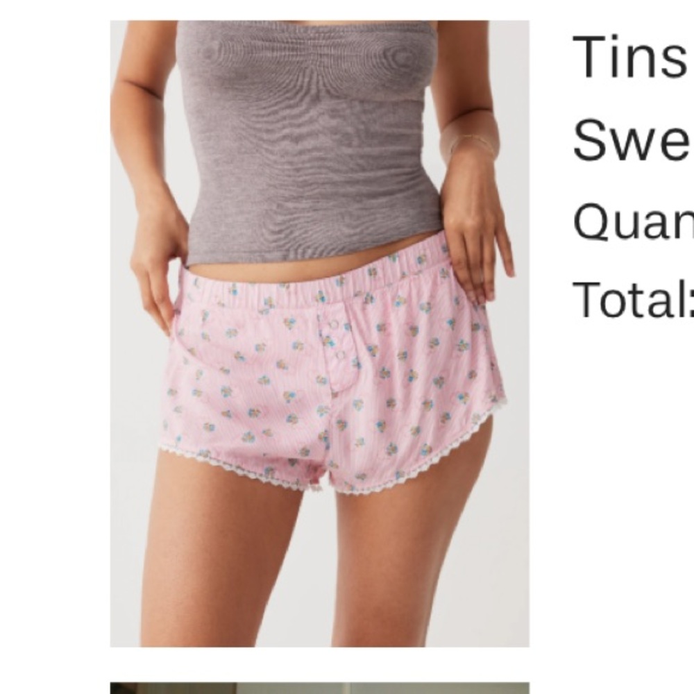 Frankie's Bikinis Pink Patterned Pajama Shorts